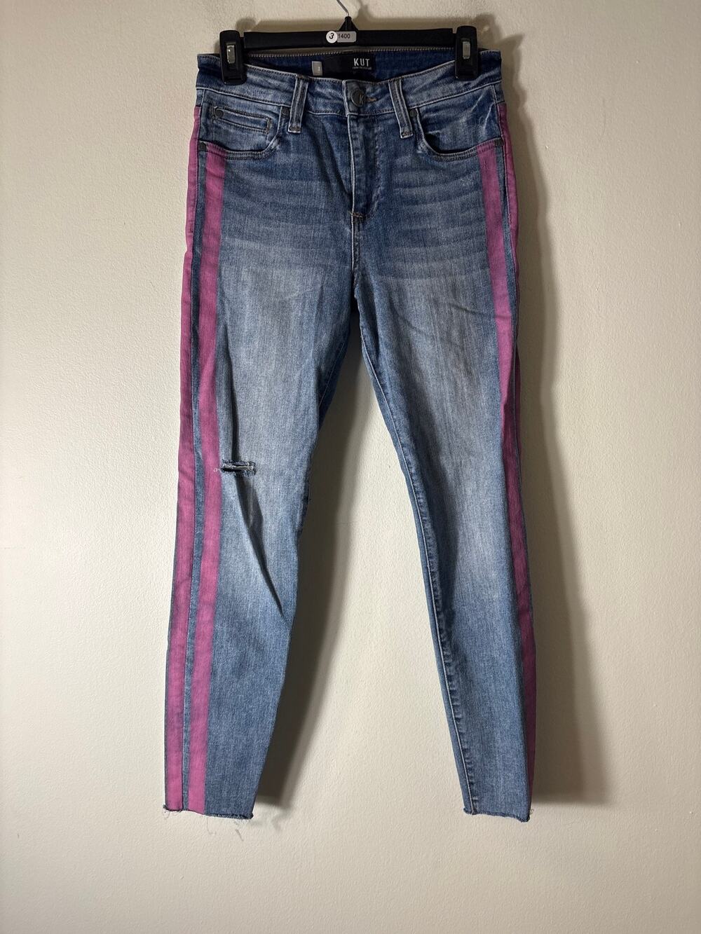 Kut Pink Stripe Denim Sz 2
